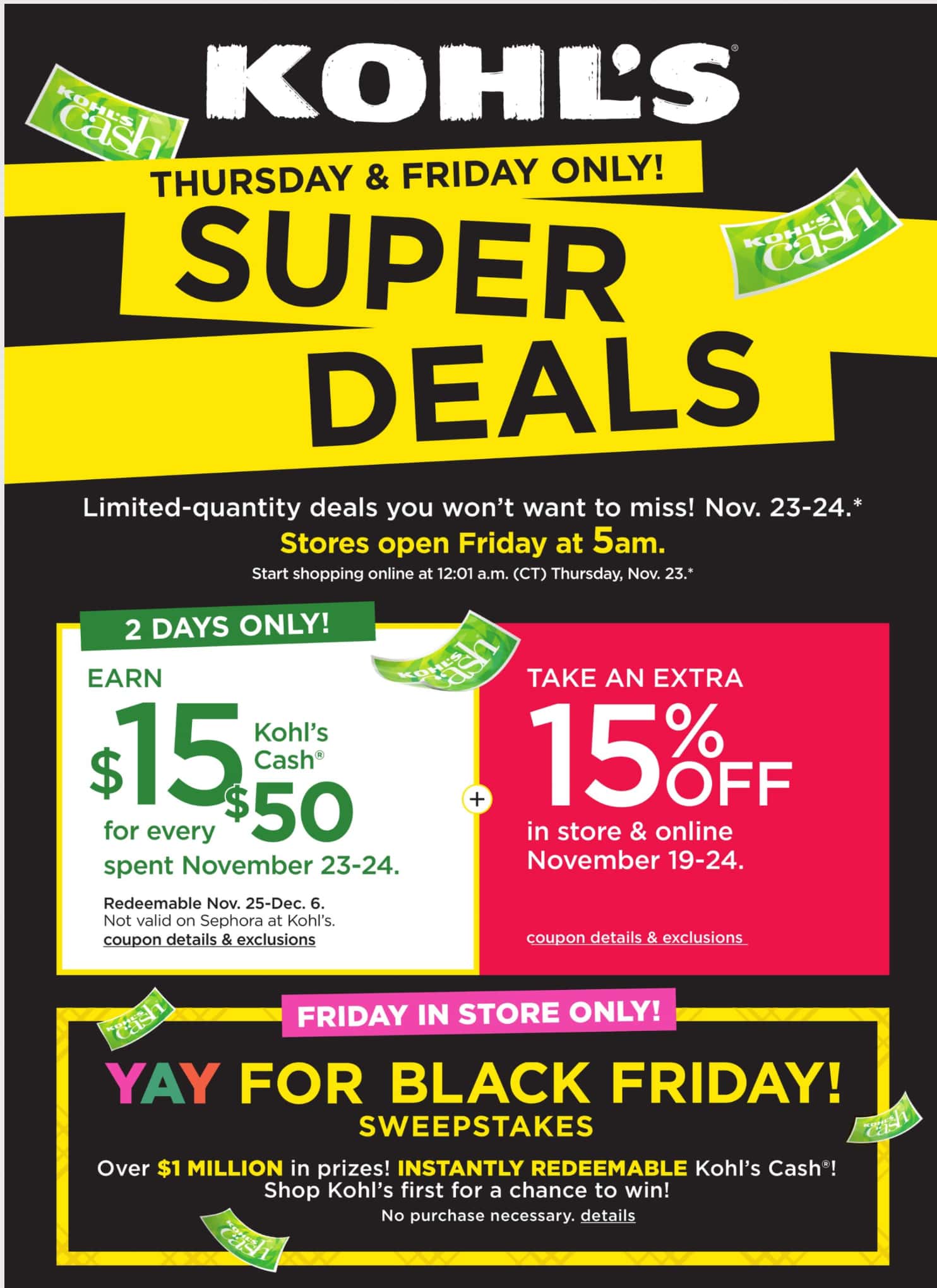 Kohl's Black Friday July 2024 Weekly Sales, Deals, Discounts and Digital Coupons.