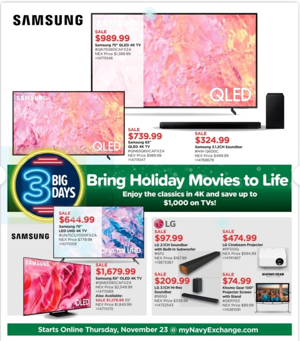 Navy Exchange Black Friday September 2024 Weekly Sales, Deals, Discounts and Digital Coupons.