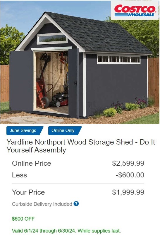 costco promo shed valid until may 30