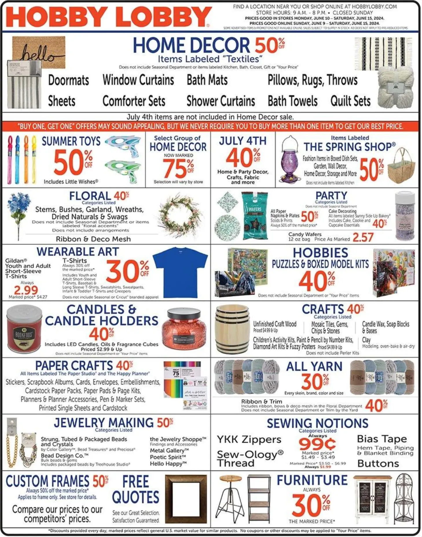 Hobby Lobby Weekly Ad July 2024 Weekly Sales, Deals, Discounts and Digital Coupons.